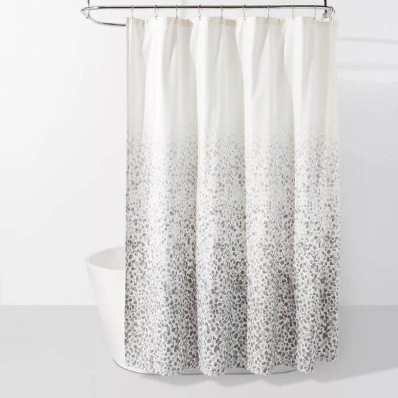 Threshold Gray Leopard Ombre Design 100% Cotton Shower Curtain 72" x 72" NWOT - Picture 1 of 6
